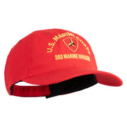 U.S. Marine Corps 3rd Marine Division Embroidered 6 Panel Unstructured Cotton Twill Cap Made in USA - Red OSFM