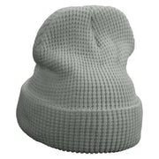 Mario Mushroom Paint Embroidered Big Stretch Waffle Stitch Cuff Beanie - Grey OSFM