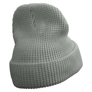 Mario Mushroom Paint Embroidered Big Stretch Waffle Stitch Cuff Beanie - Grey OSFM