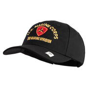 U.S. Marine Corps 3rd Marine Division Embroidered 6 Panel Unstructured Cotton Twill Cap Made in USA - Black OSFM
