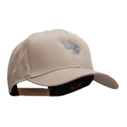 Playing Table Tennis Embroidered Solid Cotton Twill Pro Style Cap - Khaki OSFM