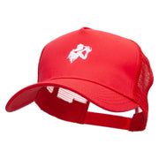 Rugby Player Five Panels Pro Style Trucker Mesh Cap - Red OSFM