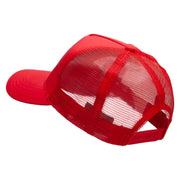 Rugby Player Five Panels Pro Style Trucker Mesh Cap - Red OSFM