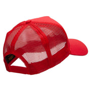 Rugby Player Five Panels Pro Style Trucker Mesh Cap - Red OSFM