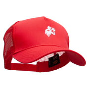 Rugby Player Five Panels Pro Style Trucker Mesh Cap - Red OSFM