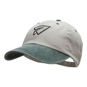 Paper Plane Outline Embroidered Cotton Wash Cap