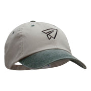 Paper Plane Outline Embroidered Cotton Wash Cap