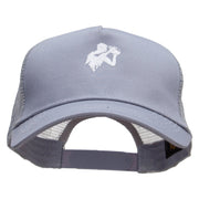 Rugby Player Five Panels Pro Style Trucker Mesh Cap - Grey OSFM