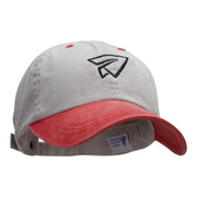 Paper Plane Outline Embroidered Cotton Wash Cap