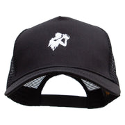 Rugby Player Five Panels Pro Style Trucker Mesh Cap - Black OSFM