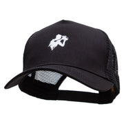 Rugby Player Five Panels Pro Style Trucker Mesh Cap - Black OSFM