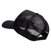 Rugby Player Five Panels Pro Style Trucker Mesh Cap - Black OSFM