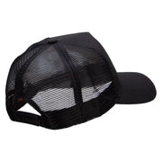 Rugby Player Five Panels Pro Style Trucker Mesh Cap - Black OSFM