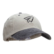 Paper Plane Outline Embroidered Cotton Wash Cap