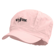 Witch Brews Embroidered Cotton Elastic Newsboy Cap - Pink OSFM