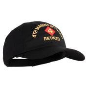 4th Marine Division Retired Embroidered 6 Panel Unstructured Cotton Twill Cap Made in USA - Black OSFM
