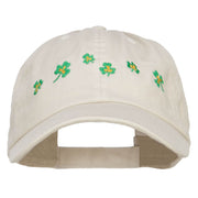 Six Shamrocks Embroidered Low Cap