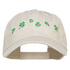 Six Shamrocks Embroidered Low Cap