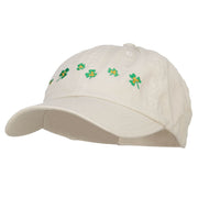 Six Shamrocks Embroidered Low Cap