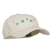 Six Shamrocks Embroidered Low Cap