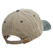 Quarterback Established Embroidered Pigment Dyed Wash Cap - Khaki-Green OSFM