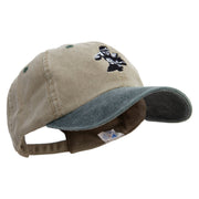 Quarterback Established Embroidered Pigment Dyed Wash Cap - Khaki-Green OSFM