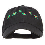 Six Shamrocks Embroidered Low Cap