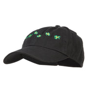 Six Shamrocks Embroidered Low Cap