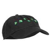 Six Shamrocks Embroidered Low Cap