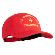 U.S. Marine Corps 4th Marine Division Embroidered 6 Panel Unstructured Cotton Twill Cap Made in USA - Red OSFM