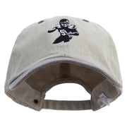 Quarterback Established Embroidered Pigment Dyed Wash Cap - Beige-Black OSFM