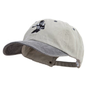 Quarterback Established Embroidered Pigment Dyed Wash Cap - Beige-Black OSFM