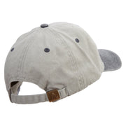 Quarterback Established Embroidered Pigment Dyed Wash Cap - Beige-Black OSFM