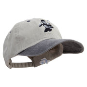 Quarterback Established Embroidered Pigment Dyed Wash Cap - Beige-Black OSFM