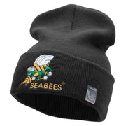 Licensed Seabees Logo Embroidered Long Beanie Made in USA