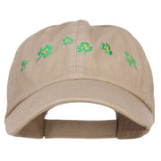 Six Shamrocks Embroidered Low Cap