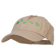 Six Shamrocks Embroidered Low Cap