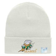 Licensed Seabees Logo Embroidered Long Beanie Made in USA