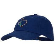 Texas Bluebonnet with Map Embroidered Unstructured Washed Cap