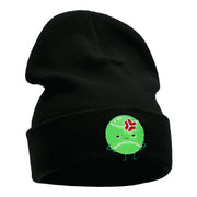 Injured Tennis Ball Embroidered Long Knitted Beanie