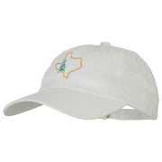 Texas Bluebonnet with Map Embroidered Unstructured Washed Cap