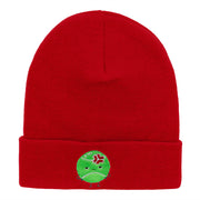 Injured Tennis Ball Embroidered Long Knitted Beanie