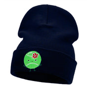 Injured Tennis Ball Embroidered Long Knitted Beanie