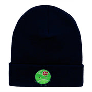 Injured Tennis Ball Embroidered Long Knitted Beanie