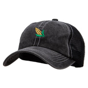 Corn Embroidered Pigment Dyed Mesh Cap