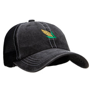 Corn Embroidered Pigment Dyed Mesh Cap