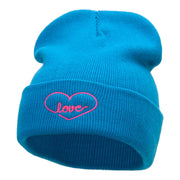 Radiant Love Embroidered Long Knitted Beanie