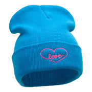 Radiant Love Embroidered Long Knitted Beanie