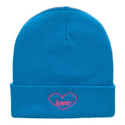 Radiant Love Embroidered Long Knitted Beanie