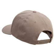 Football Player Silhouette Embroidered Unconstructed high profile Cotton Flat Bill Cap - Khaki OSFM